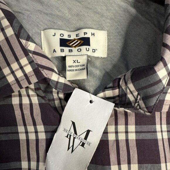 Men's Warehouse Joseph Abboud Long Sleeve Button Shirt Size XL New Purple White - Picture 2 of 5